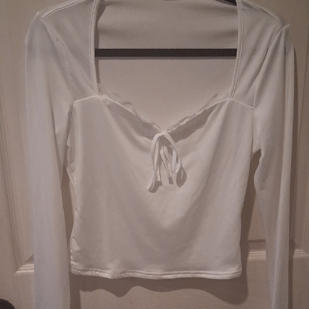 Elegant White Long Sleeve Top